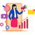 Transparent reporting icon with a checklist